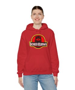 bober kurwa hoodie red jurassic model