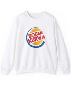 bober kurwa sweatshirt white color burger king classic