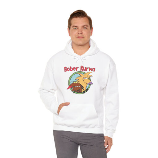 Bober Kurwa hoodie Angry Beavers white design
