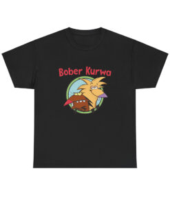bober kurwa t-shirt angry beavers black color