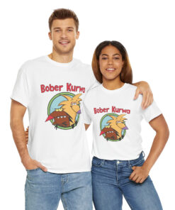 bober kurwa t-shirt angry beavers white